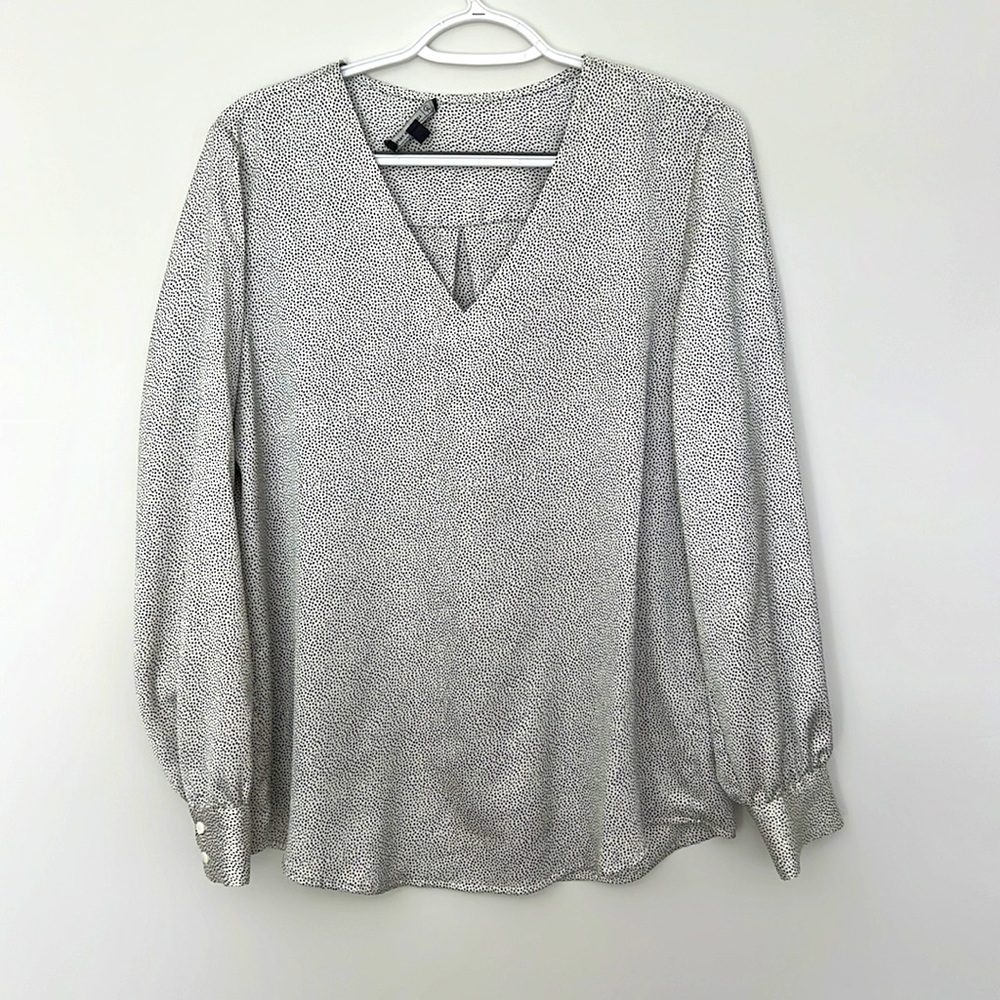 Black and White Long Sleeve Blouse